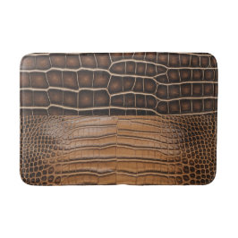 Tapete De Banheiro Brown Faux Alligator Leather