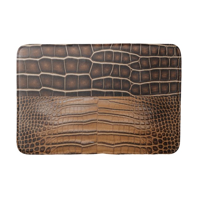 Tapete De Banheiro Brown Faux Alligator Leather (Frente)