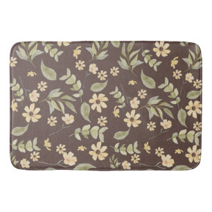 Tapete De Banheiro Brrown Whimsy Retro Floral