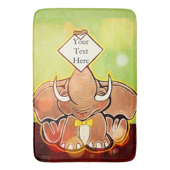 Tapete De Banheiro Bruce, O Elefante Bath Mat (Frente Vertical)
