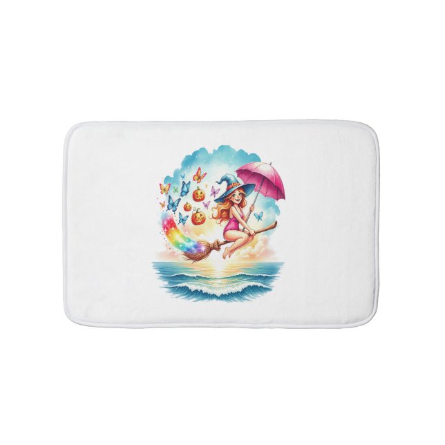 Tapete De Banheiro Bruxa da Sereia das Halloween na Broom (frente)