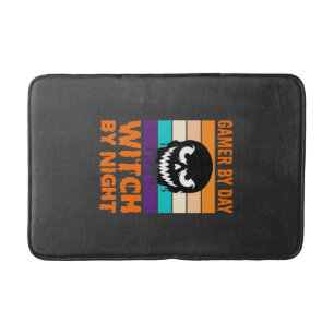 Tapete De Banheiro Bruxa Gamer Halloween Crânio Retro