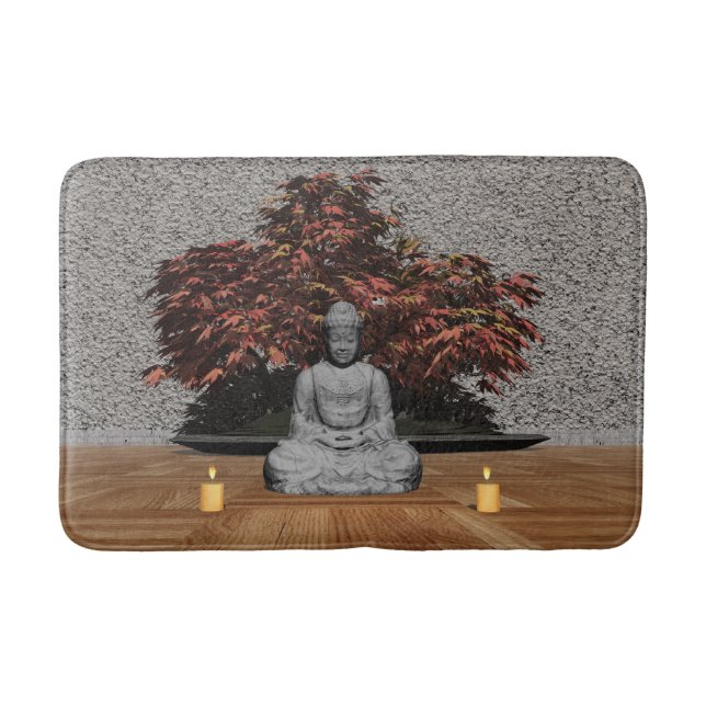 Tapete De Banheiro Buddha em uma sala - 3D rendem (Frente)