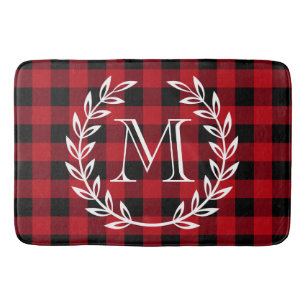 Tapete De Banheiro Buffalo Plaid Monogram
