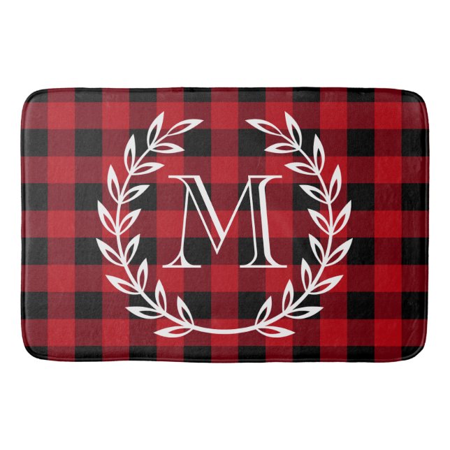 Tapete De Banheiro Buffalo Plaid Monogram (Frente)