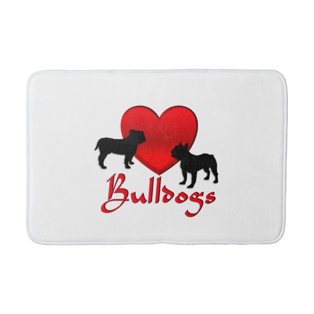 Tapete De Banheiro Bulldog do Coração (Frente)