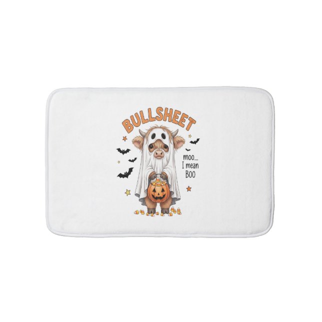 Tapete De Banheiro Bullsheet Highland Cow Funny Ghost (frente)