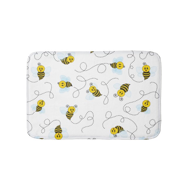 Tapete De Banheiro Bumblebee Flying Yellow Black Bumble Bee (frente)