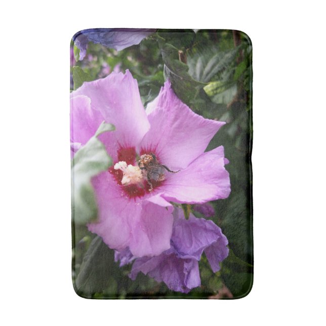 Tapete De Banheiro Bumblebee na Flor de Hibiscus (Frente Vertical)