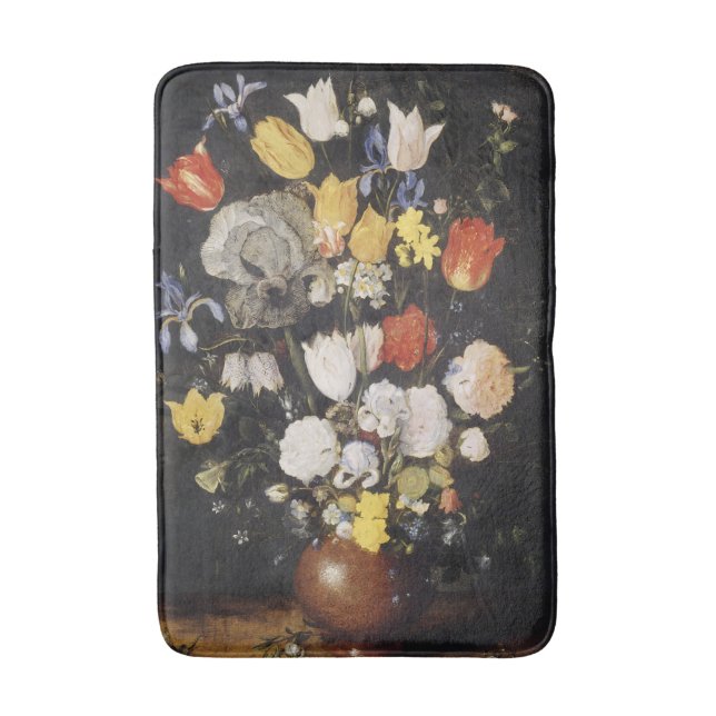 Tapete De Banheiro Buquê de Flores em um Vaso Terrestre (1610) (Frente Vertical)