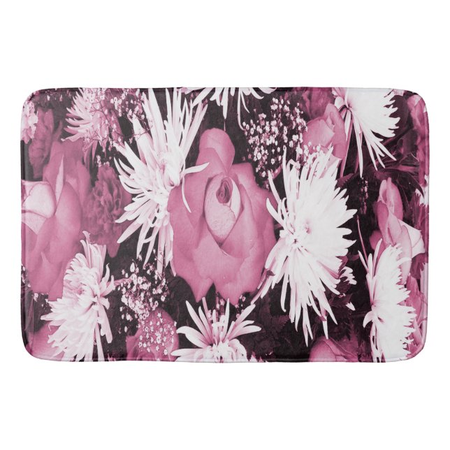Tapete De Banheiro Buquê rosa com flores (Frente)