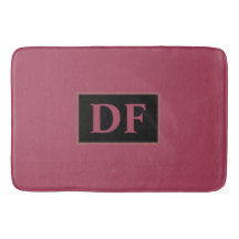 Burgundy Monogramas Bath Mat