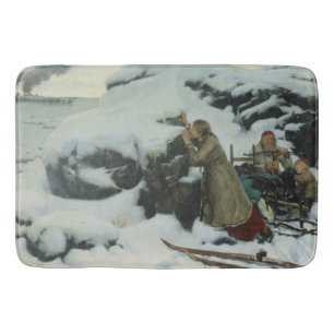 Tapete De Banheiro Burnt Village in Winter (por Albert Edelsense)
