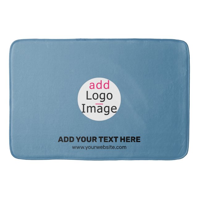 Tapete De Banheiro Business Chic Promo Personalizável Dusty Blue (Frente)
