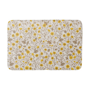 Tapete De Banheiro Buttercups, amarelo e marrom