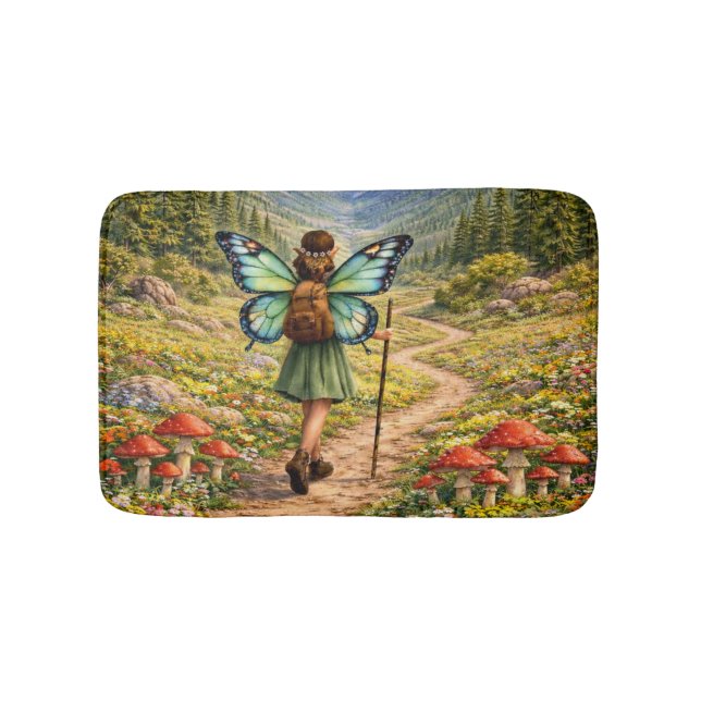 Tapete De Banheiro Butterfly Fairy Mountain Hiker | Fairycore Flower (frente)