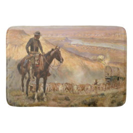 Tapete De Banheiro C M Russell Wagon Boss Vintage Western Cowboy