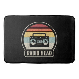 Tapete De Banheiro Cabeça de Rádio Retroativa Vintage