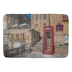 Tapete De Banheiro Cabine telefônica vermelha em La Valetta Malta