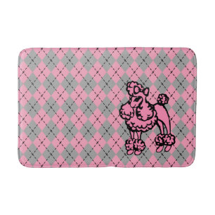 Tapete de Banheiro Cachorrinho Poodle Rosa Retro