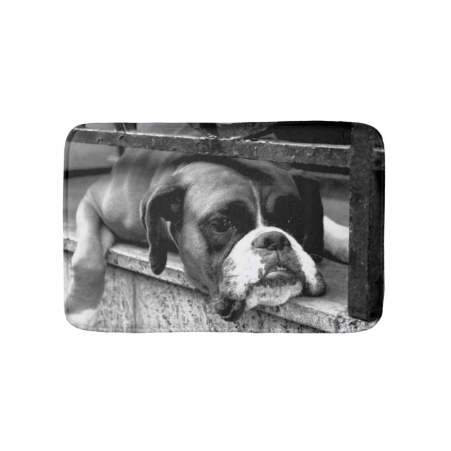 Tapete De Banheiro Cachorro-Boxer no Windowsill bmcnm (frente)