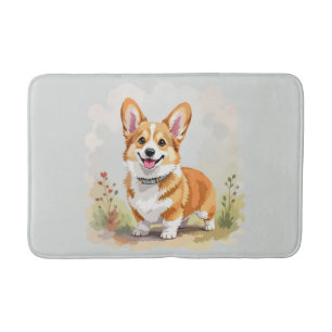 Tapete De Banheiro Cachorro Corgi Galês Pembroke Vermelho Fofo