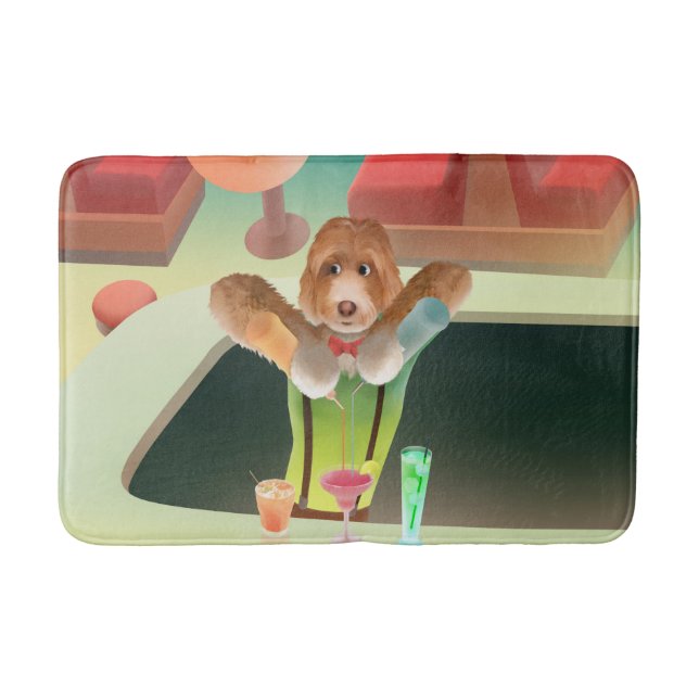 Tapete De Banheiro Cachorro de Bartending no Bar Retroativo (Frente)