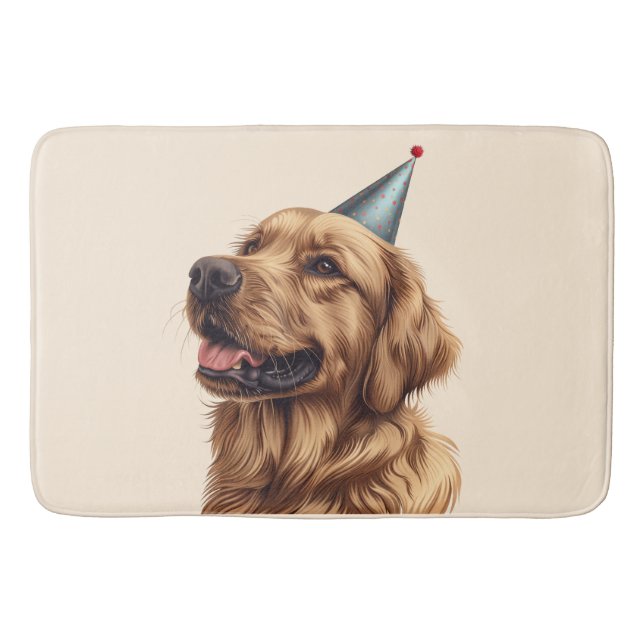 Tapete De Banheiro Cachorro de Ouro de Aniversário (Frente)