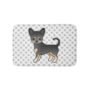 Tapete De Banheiro Cachorro e patas Casaco Chihuahua, Pretos E Suaves