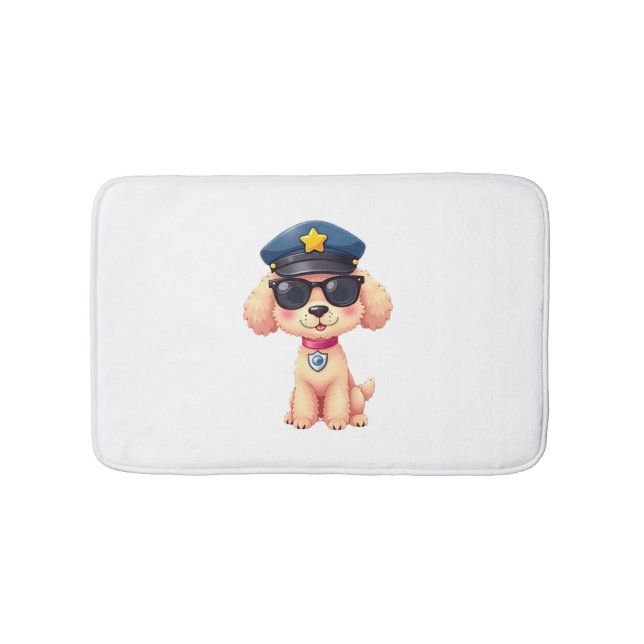 Tapete De Banheiro Cachorro-Poodle da Polícia de Chibi (frente)