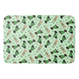 Tapete De Banheiro Cachorros do Dia de São Patrício Feliz