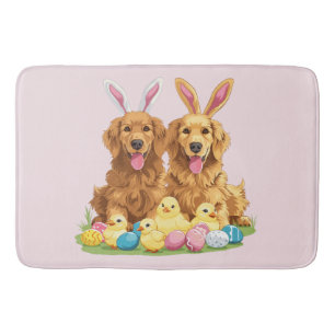 Tapete De Banheiro Cachorros páscoas De Retriever Cães Coelhinhos