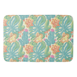 Tapete De Banheiro Cacti and plant Desert Botanical Green Orange Pink