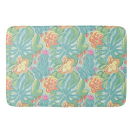 Tapete De Banheiro Cacti and plant Desert Botanical Green Orange Pink