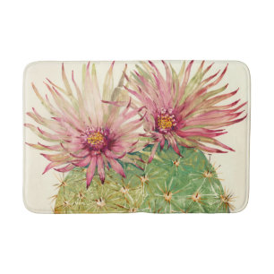 Tapete De Banheiro Cactus - Flores Rosa