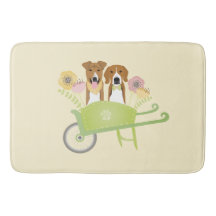 Cães Castanhos Em Flores De Mola De Rodas