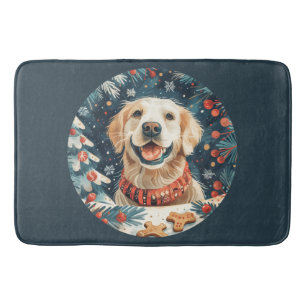 Tapete De Banheiro Cães de varejo de Ouro de Natal