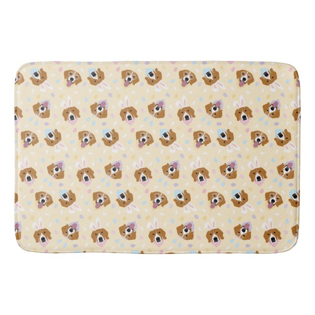 Tapete De Banheiro Cães felzs pascoa (Frente)