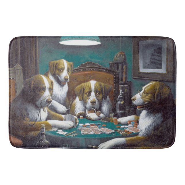 Tapete De Banheiro Cães jogando pôquer Cassius Marcellus Coolidge 189 (Frente)