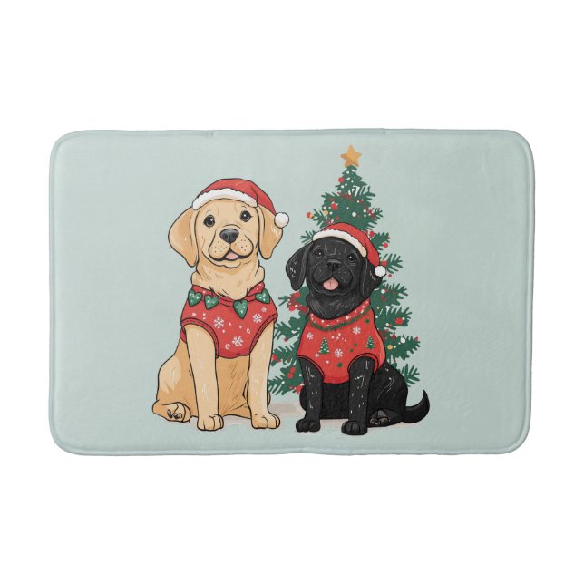 Tapete De Banheiro Cães Labrador Retriever de Natal (Frente)