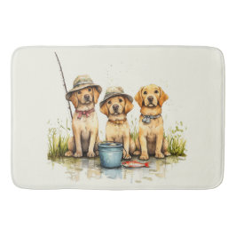 Tapete De Banheiro Cães Labrador Retriever Pescando