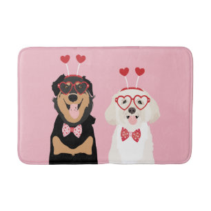 Tapete De Banheiro Cães namorados Rottweiler Maltipoo Puppy
