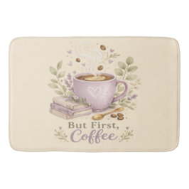 Tapete De Banheiro Café Aquarela Lavanda Aconchegante