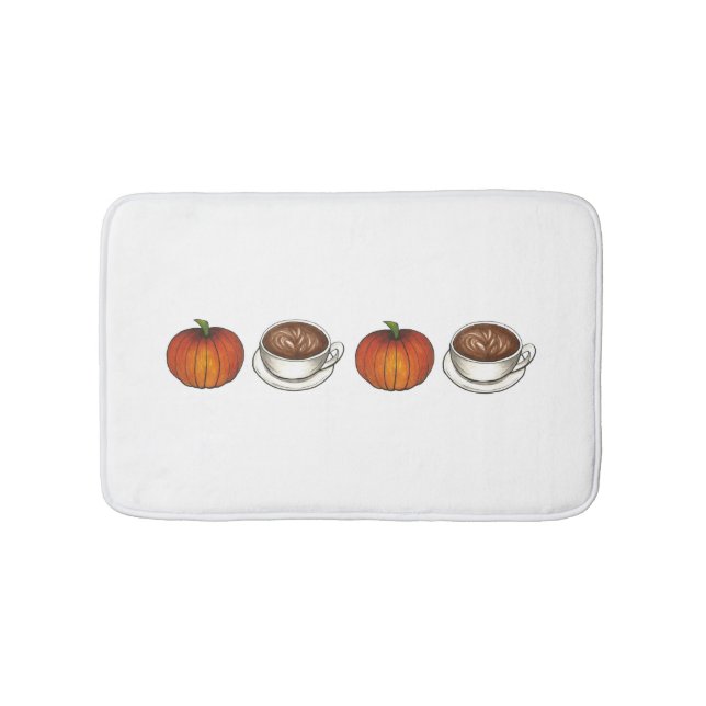 Tapete De Banheiro Café de especiaria de abóbora no outono (frente)