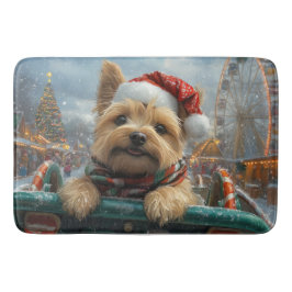 Tapete De Banheiro Cairn Terrier Dog Roller Porta copos Natal