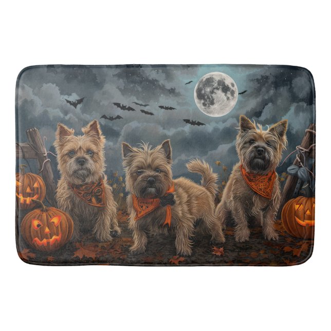Tapete De Banheiro Cairn Terrier Halloween Spooky (Frente)