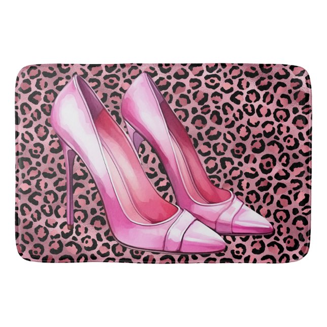 Tapete De Banheiro Calçados cor-de-rosa Bath Mat (Frente)