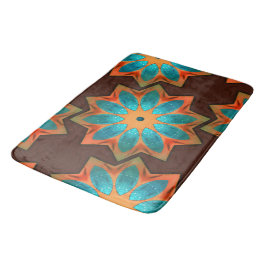 Tapete De Banheiro Caleidoscópio circular numa mistura de madeira e c