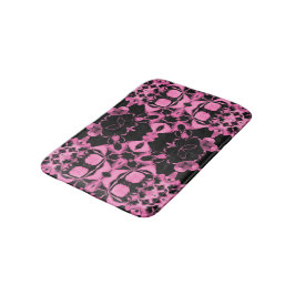 Tapete De Banheiro Caleidoscópio Rosa c/ Preto