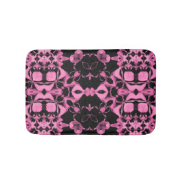 Tapete De Banheiro Caleidoscópio Rosa c/ Preto